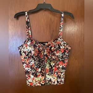 Floral bustier.